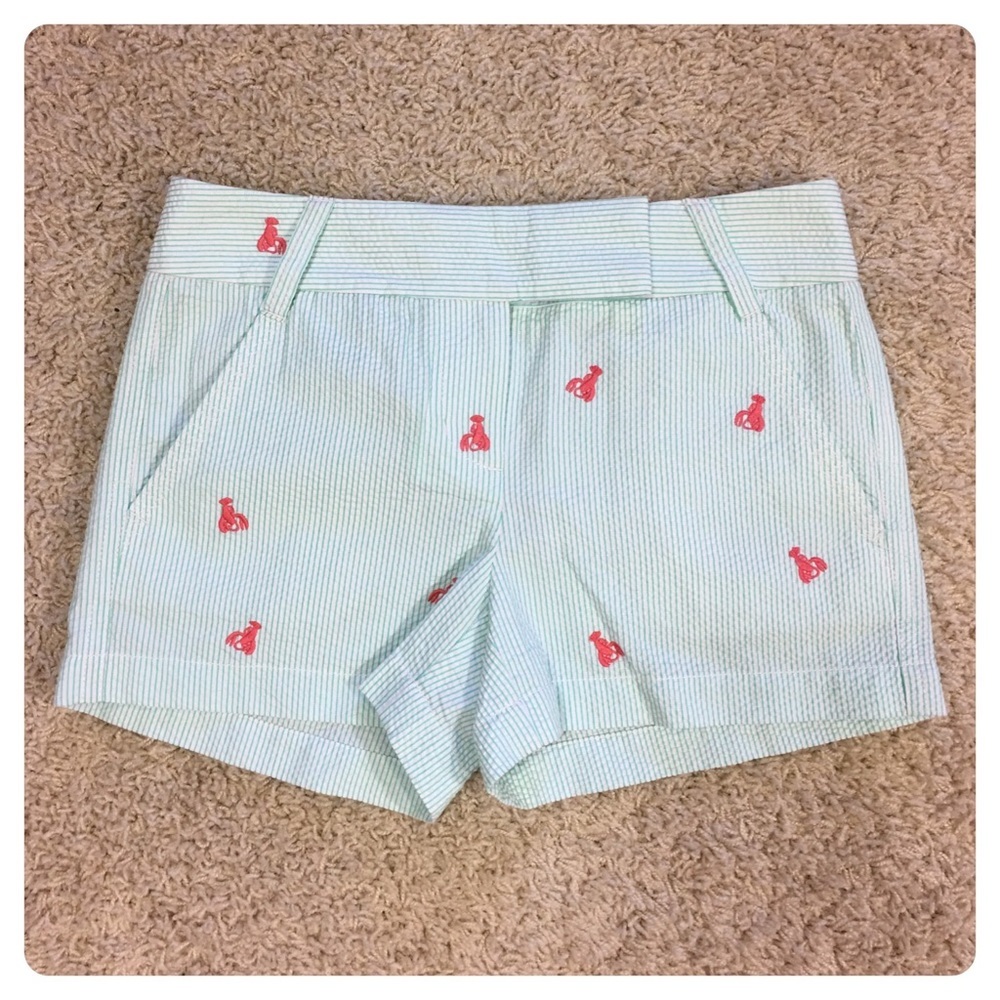 NWT! J. Crew seersucker lobster shorts